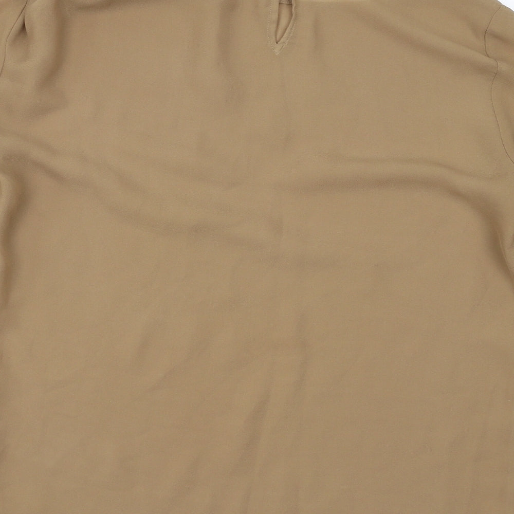 Womens UK Size S Zara Brown Basic Blouse