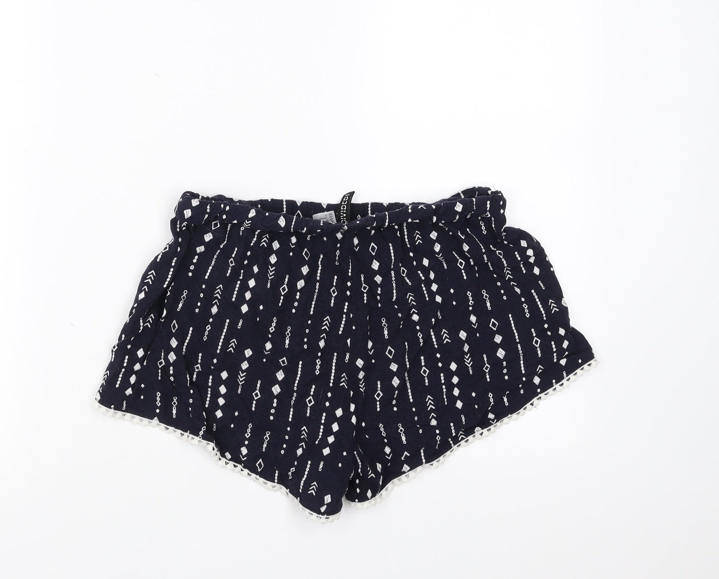 Divided by H&M Womens Blue Geometric  Hot Pants Shorts Size 8