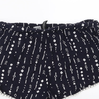 Divided by H&M Womens Blue Geometric  Hot Pants Shorts Size 8