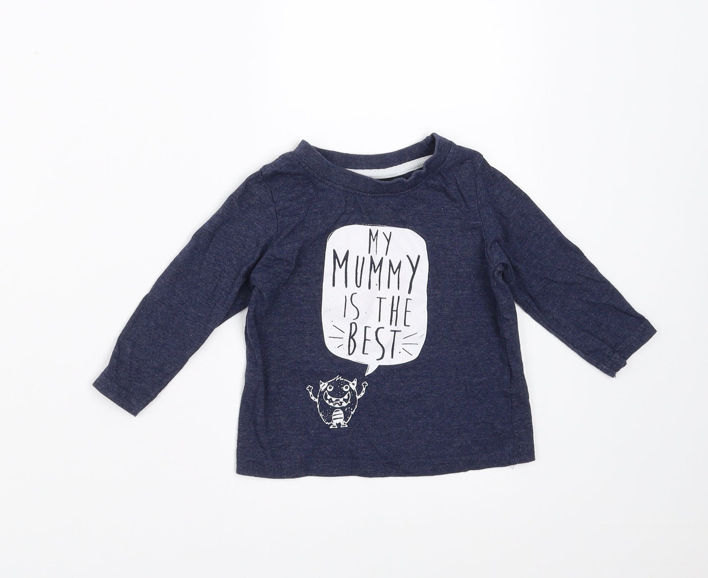 Mini Rebel Boys Blue   Basic T-Shirt Size 9-12 Months  - my mummy is the best