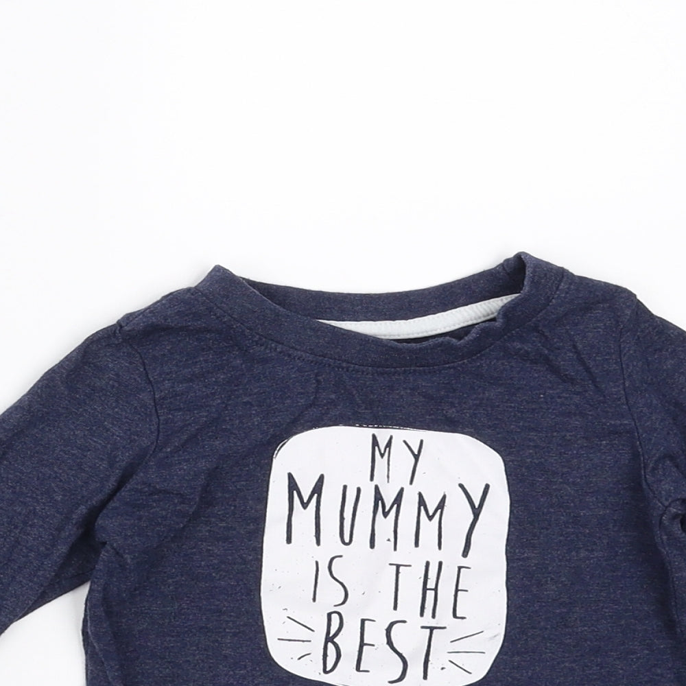 Mini Rebel Boys Blue   Basic T-Shirt Size 9-12 Months  - my mummy is the best