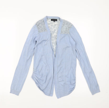 New Look Womens Blue Floral  Cardigan Jumper Size 8