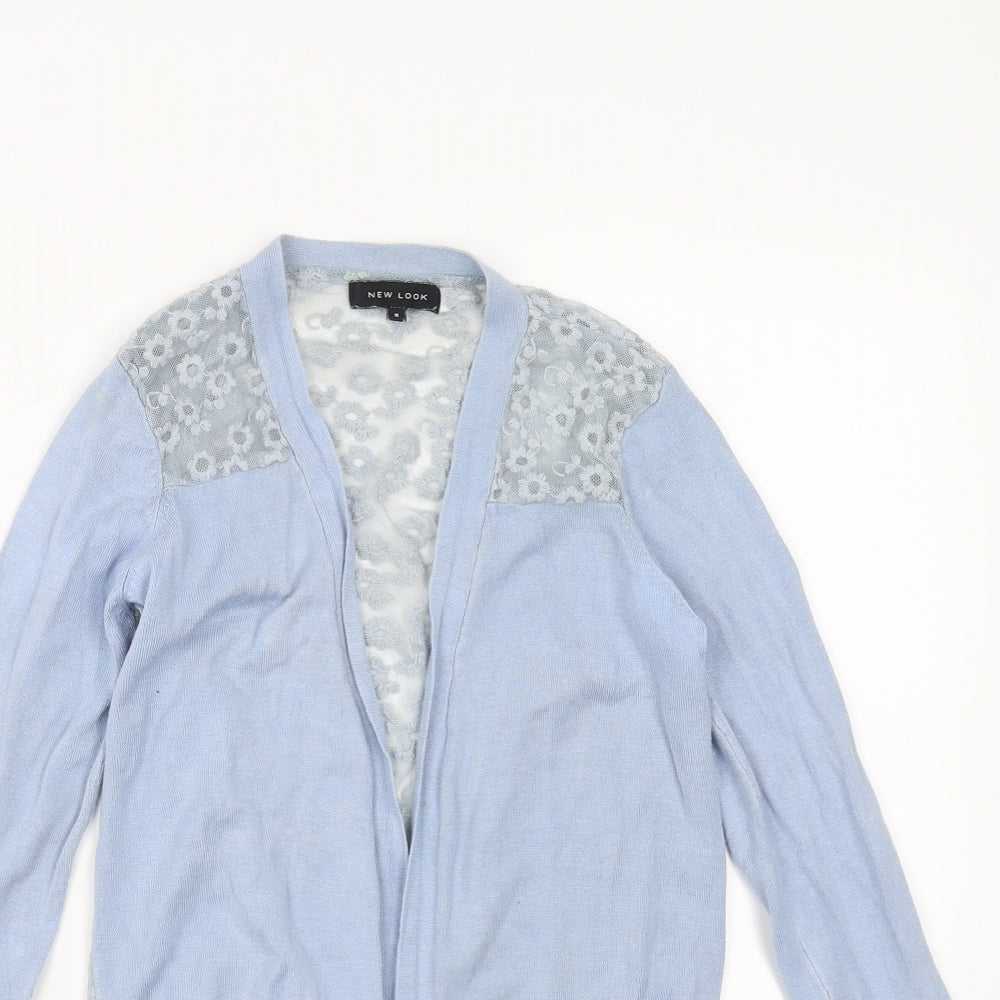 New Look Womens Blue Floral  Cardigan Jumper Size 8