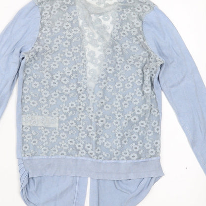 New Look Womens Blue Floral  Cardigan Jumper Size 8