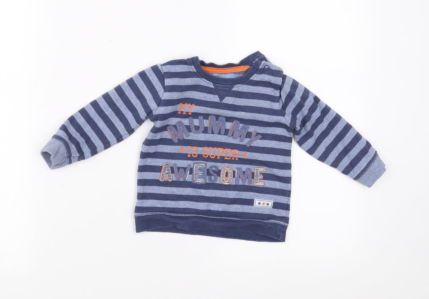 George Boys Blue Striped  Pullover Jumper Size 9-12 Months  - my mummy is super awesome