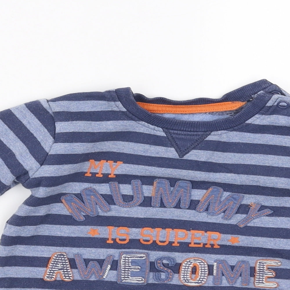 George Boys Blue Striped  Pullover Jumper Size 9-12 Months  - my mummy is super awesome