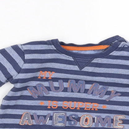 George Boys Blue Striped  Pullover Jumper Size 9-12 Months  - my mummy is super awesome
