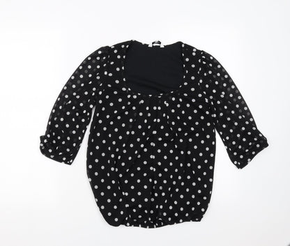 Womens UK Size 8 New Look Black Basic Blouse