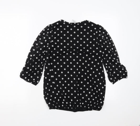 Womens UK Size 8 New Look Black Basic Blouse