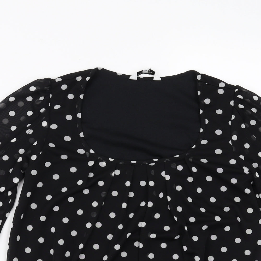 Womens UK Size 8 New Look Black Basic Blouse