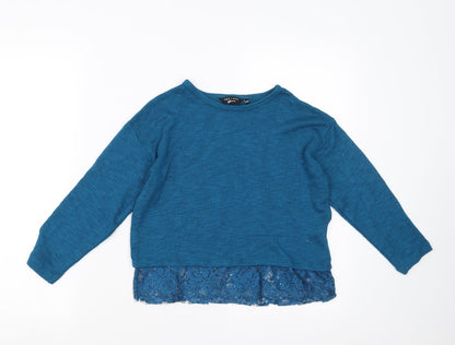 New Look Girls Blue   Pullover Jumper Size 14-15 Years  - lace hem