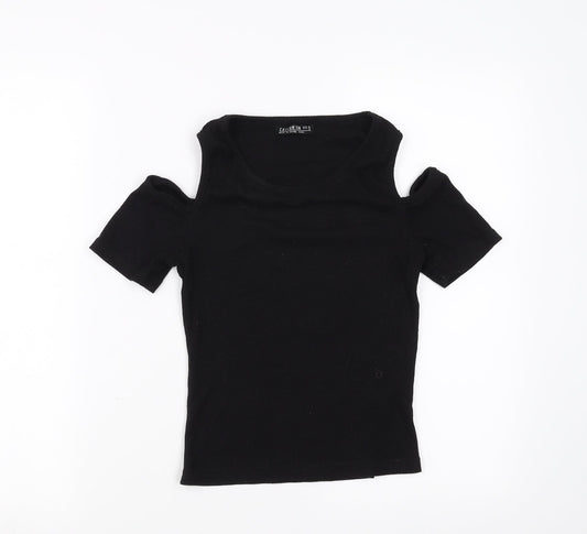 cotton:on Womens Black   Basic T-Shirt Size S  - cold Shoulder