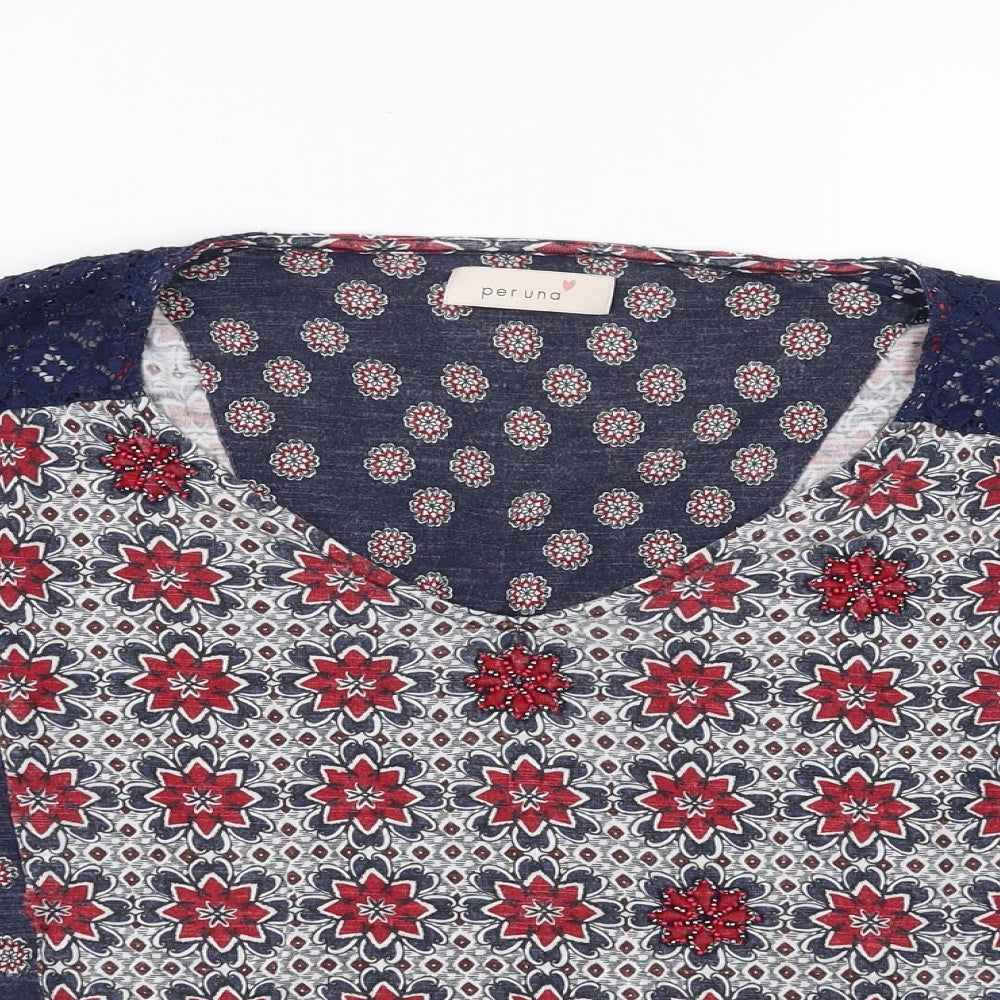 Womens UK Size 14 Marks and Spencer Blue Basic Blouse