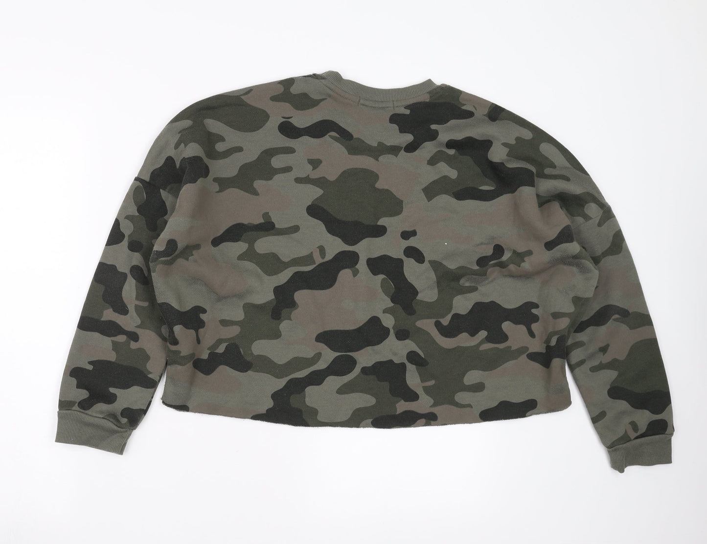 Primark Womens Green Camouflage  Pullover Sweatshirt Size S