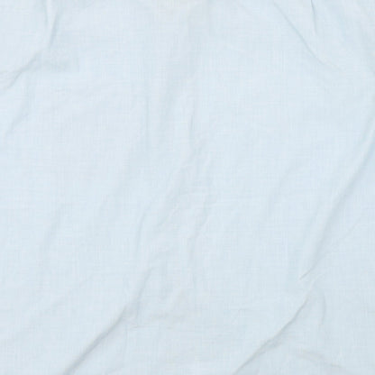 Mens UK Size 16 Marks and Spencer Blue  Button-Up Short Sleeve Casual Shirt