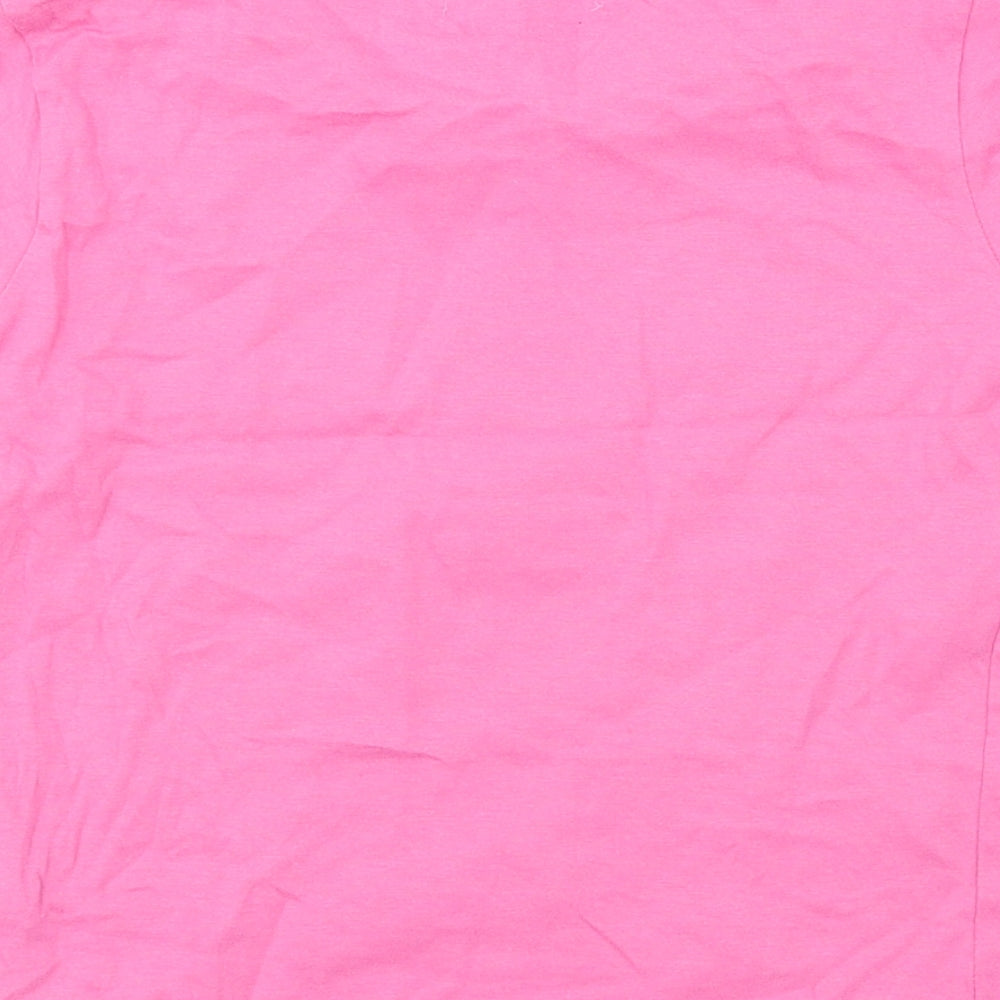 Brand and care label for Edward Sinclair girls’ pink basic t-shirt, size 2-3, years