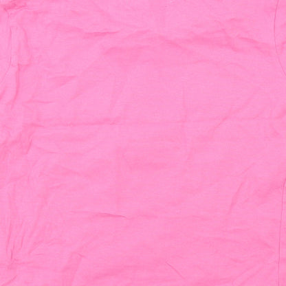 Brand and care label for Edward Sinclair girls’ pink basic t-shirt, size 2-3, years