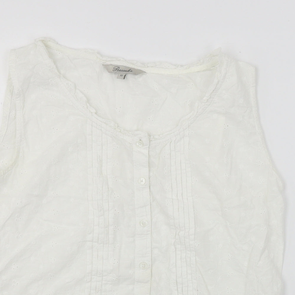 Peacocks Womens White   A-Line  Size 12