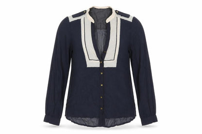 Womens UK Size 14 NEXT Blue Basic Button-Up