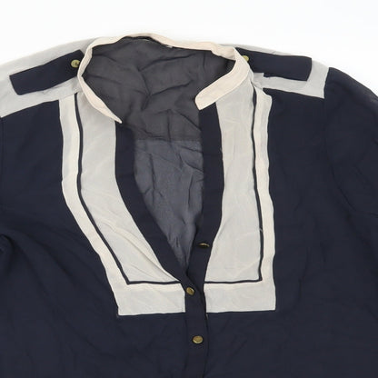 Womens UK Size 14 NEXT Blue Basic Button-Up