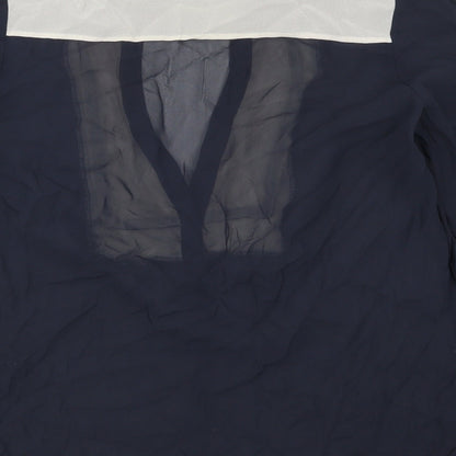 Womens UK Size 14 NEXT Blue Basic Button-Up