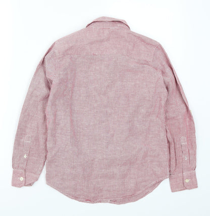 Gap Boys Red Striped  Basic Button-Up Size 8-9 Years