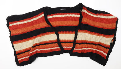 Internationale Womens Red Striped  Cardigan Jumper Size M