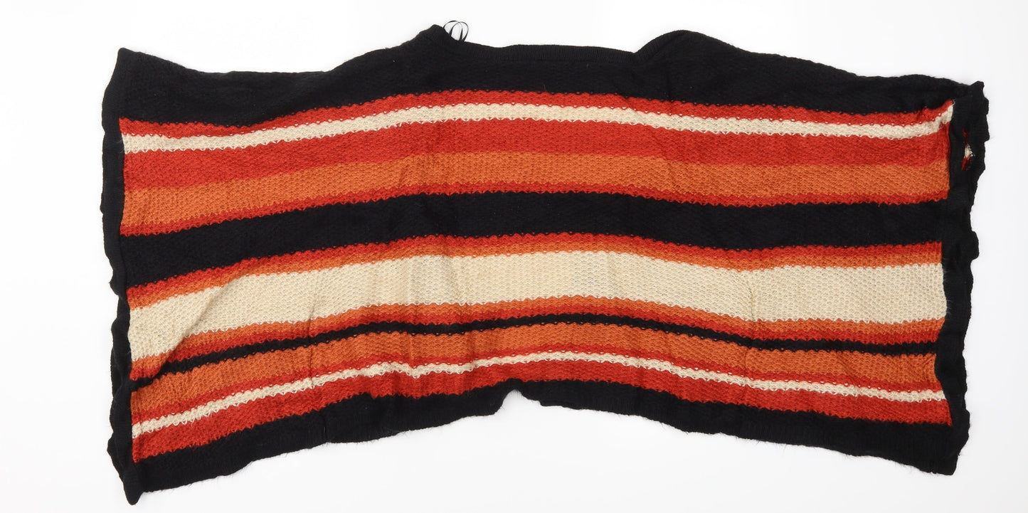 Internationale Womens Red Striped  Cardigan Jumper Size M