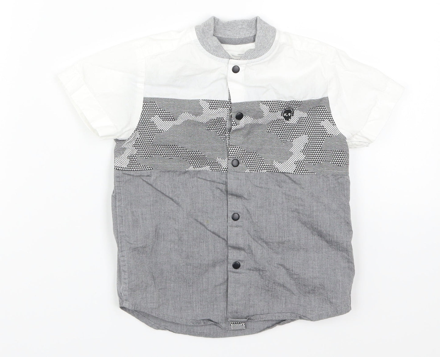 NEXT Boys Grey   Basic Button-Up Size M  - White