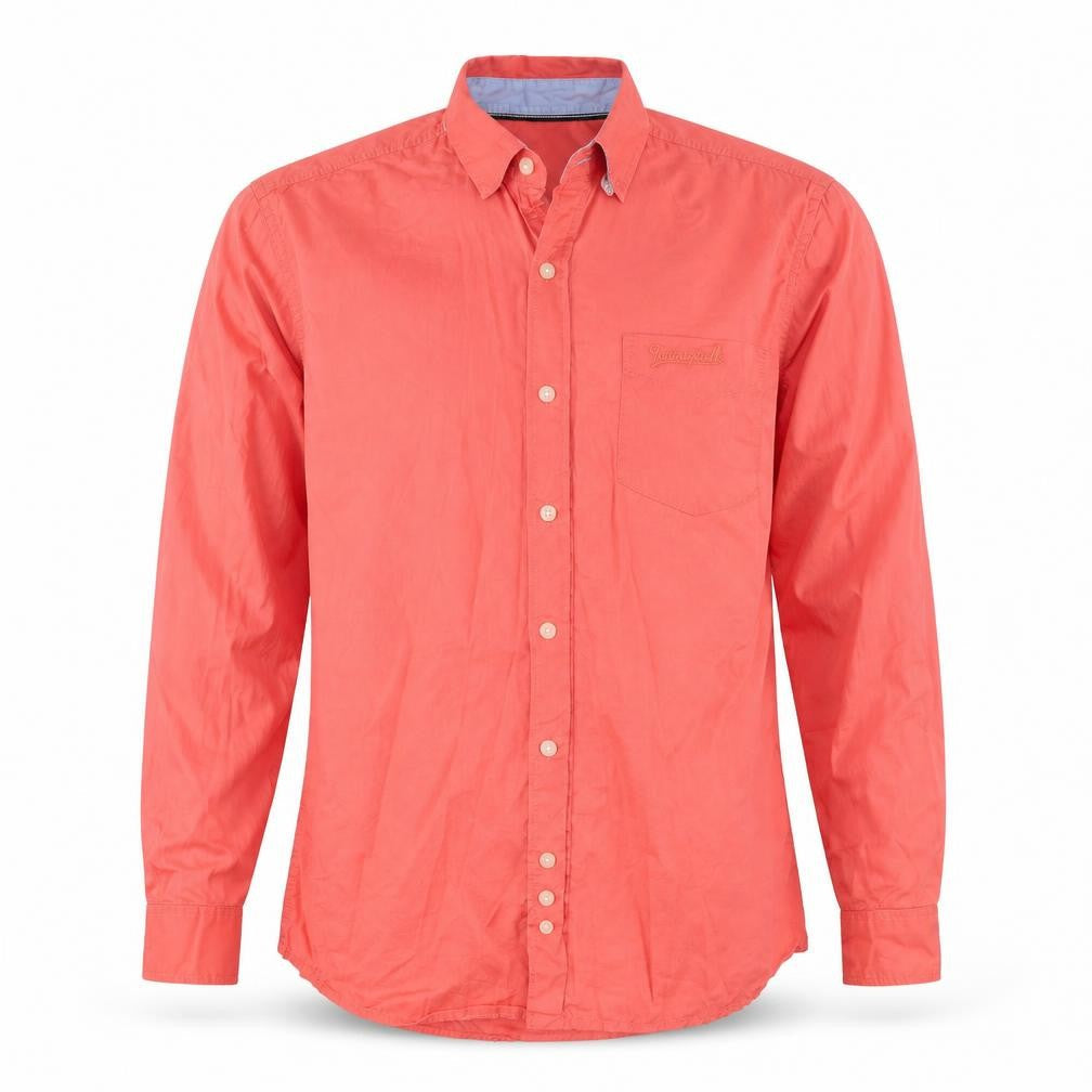 Mens UK Size L Team Spirit Pink  Button-Up Long Sleeve Casual Shirt