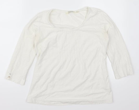 Womens UK Size XS Adini White Basic T-Shirt