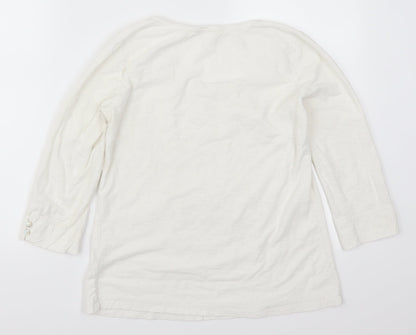 Womens UK Size XS Adini White Basic T-Shirt