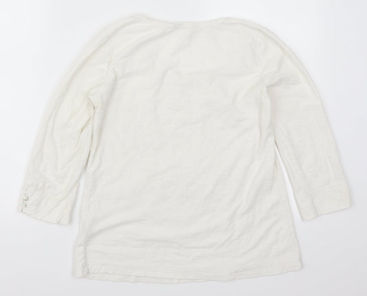 Womens UK Size XS Adini White Basic T-Shirt