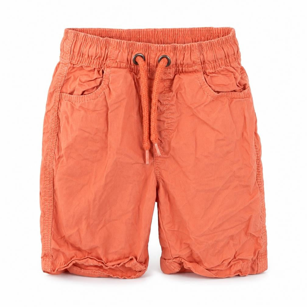 Front view of Tu boys’ orange cargo trousers, size 18-24, months