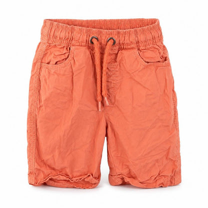 Front view of Tu boys’ orange cargo trousers, size 18-24, months