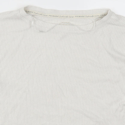 Primark Womens White Solid  Top Pyjama Top Size 12