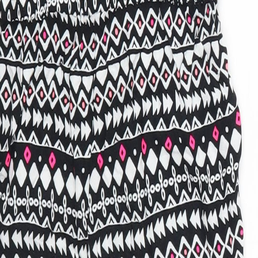Matalan Girls Black Geometric  Jumpsuit One-Piece Size 8 Years  - Pink