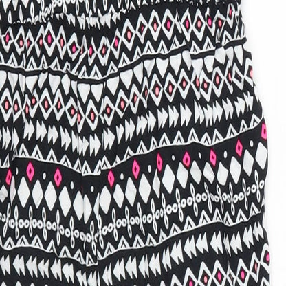 Matalan Girls Black Geometric  Jumpsuit One-Piece Size 8 Years  - Pink
