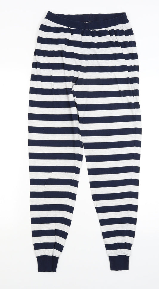F&F Womens Blue Striped  Jogger Trousers Size 10 L28 in
