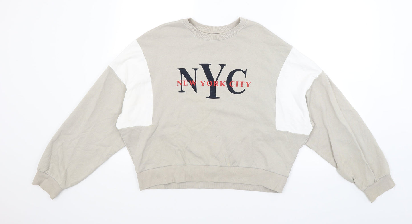 Divided Womens Beige   Pullover Sweatshirt Size S  - NYC