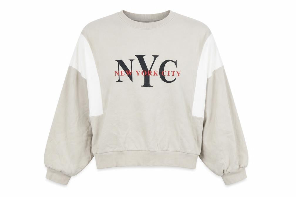 Womens UK Size S Divided Beige Pullover Sweatshirt