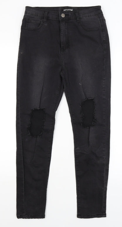 Pretty Little Thing Womens Black   Skinny Jeans Size 10 L25.5 in