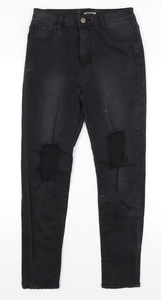 Pretty Little Thing Womens Black   Skinny Jeans Size 10 L25.5 in