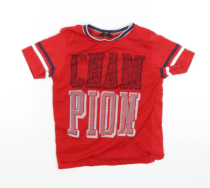 George Boys Red   Basic T-Shirt Size 6-7 Years  - Champion