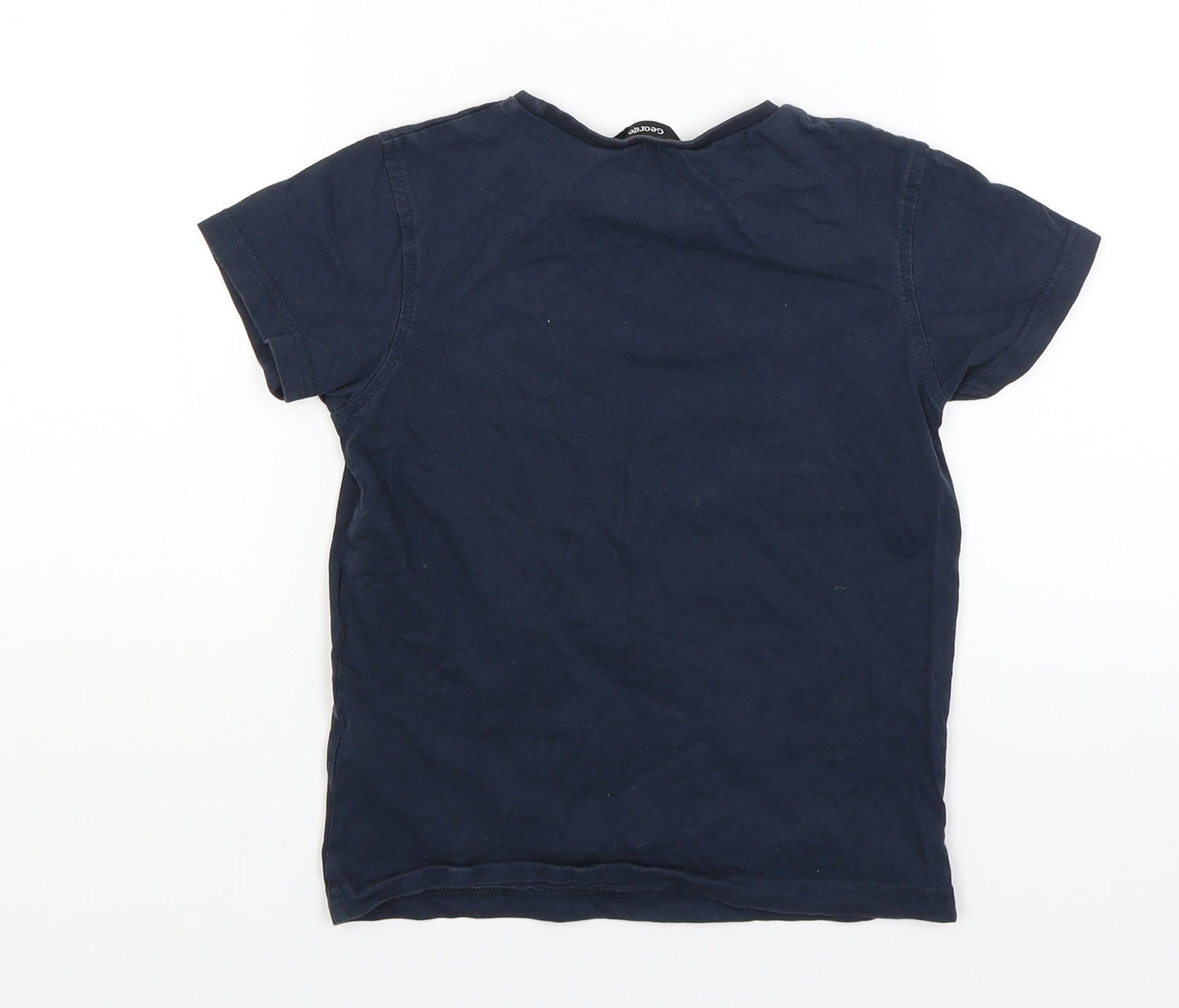 George Girls Blue   Basic T-Shirt Size 6-7 Years  - Meerkat
