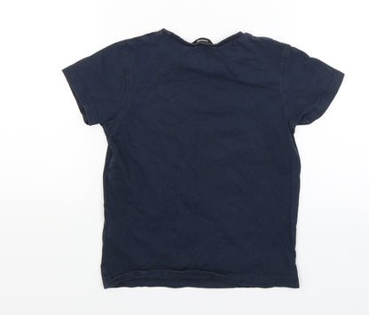 George Girls Blue   Basic T-Shirt Size 6-7 Years  - Meerkat