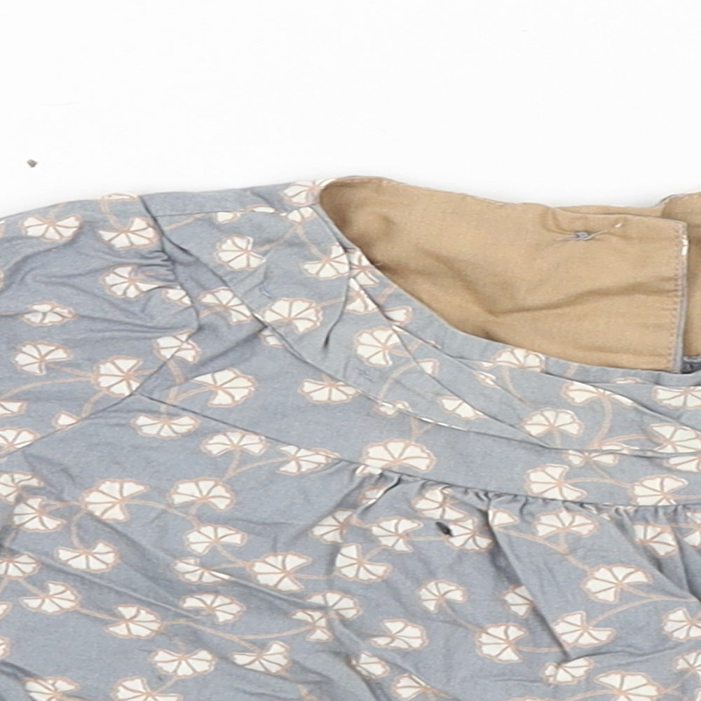 Mini Club Baby Grey Floral  Basic Blouse Size 6-9 Months