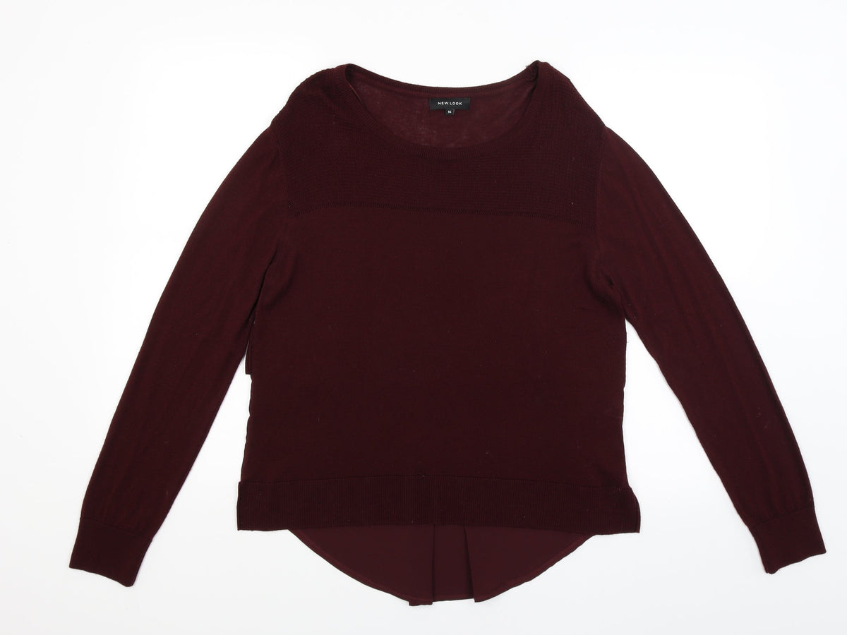New Look Womens Red   Pullover Jumper Size 14