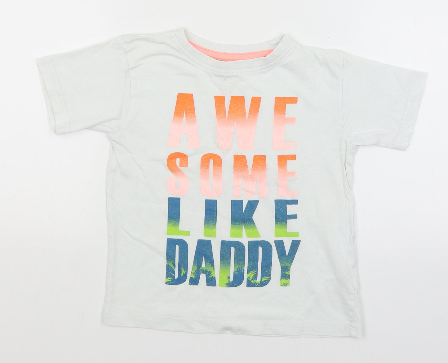 Urban Rascals Boys White   Basic T-Shirt Size 3-4 Years  - Awesome like Daddy