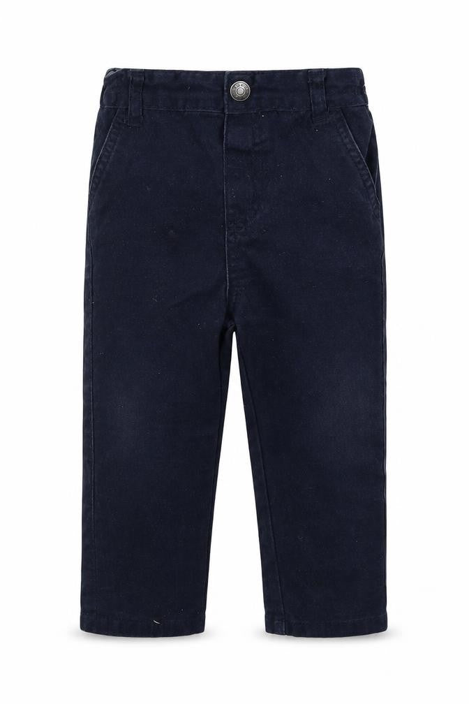 Front view of Denim Co Baby Blue Cargo Jeans, size 18-24, Months